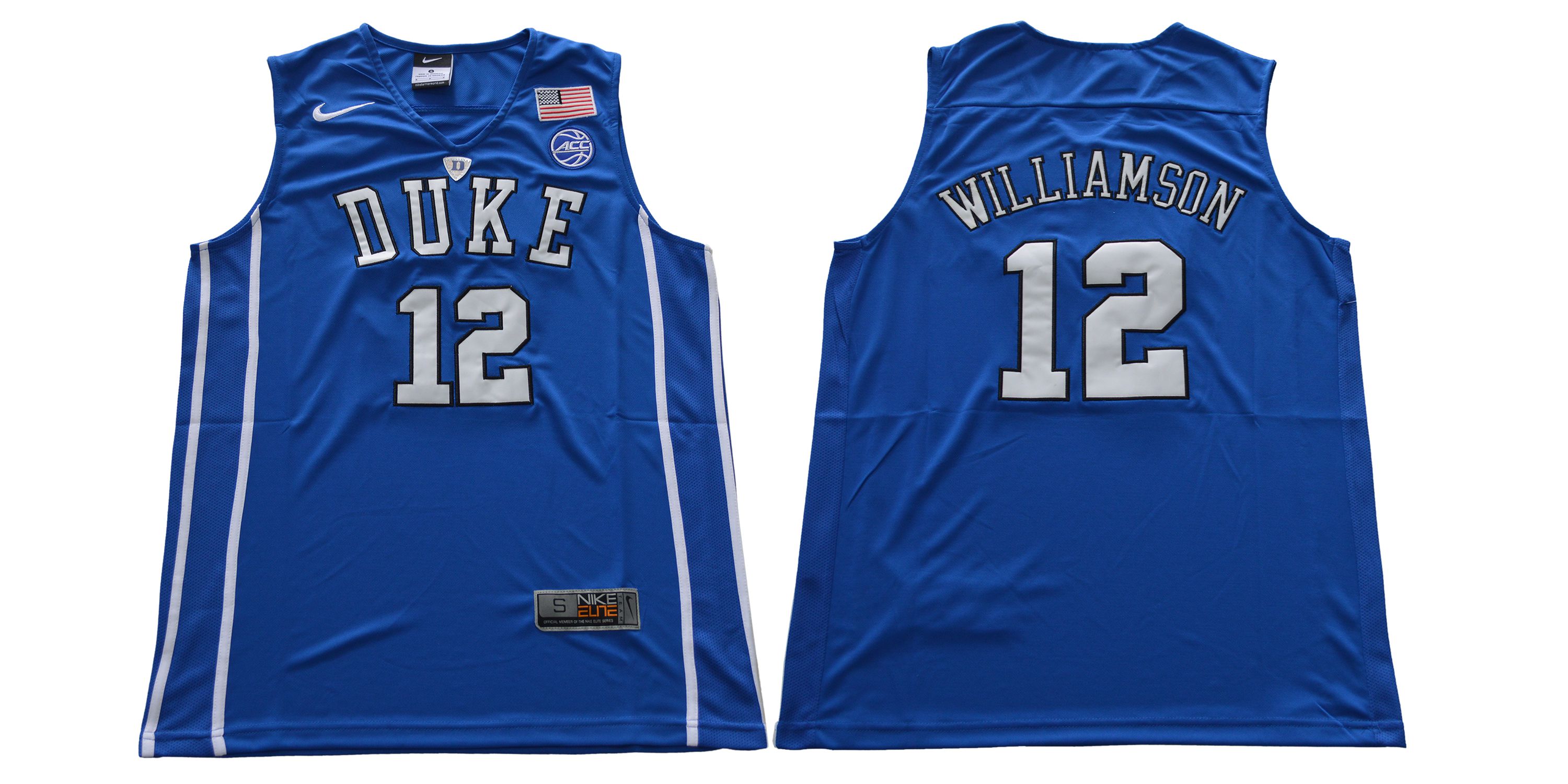Men Duke Blue Devils #12 Williamson Blue Nike NCAA Jerseys->->NCAA Jersey